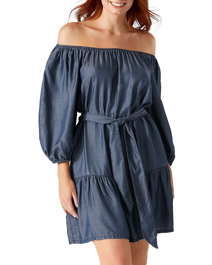 Tommy Bahama Chambray Off The Shoulder Dress Cover Up Bloomingdale s