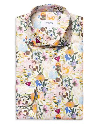 Eton Slim Fit Floral Print Twill Shirt | Bloomingdale's Men