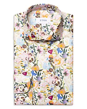 Eton - Slim Fit Floral Print Twill Shirt