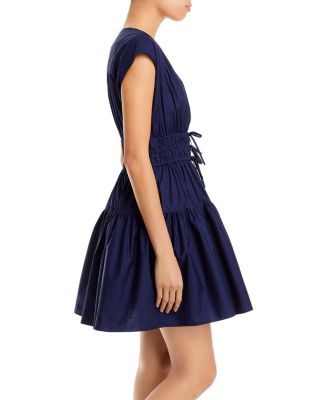 Tora V Neck Smocked Poplin Dress