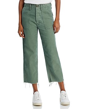 MOTHER - The Patch Pocket Private High Rise Cropped Wide Leg Jeans in Roger That