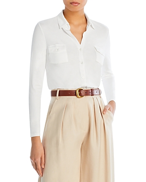 MAJESTIC POINT COLLAR BUTTON FRONT SHIRT