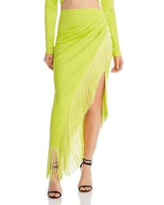 Fringed midi skirt