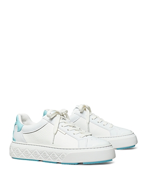 Shop Tory Burch Women's Ladybug Low Top Sneakers In Titanium White/blue