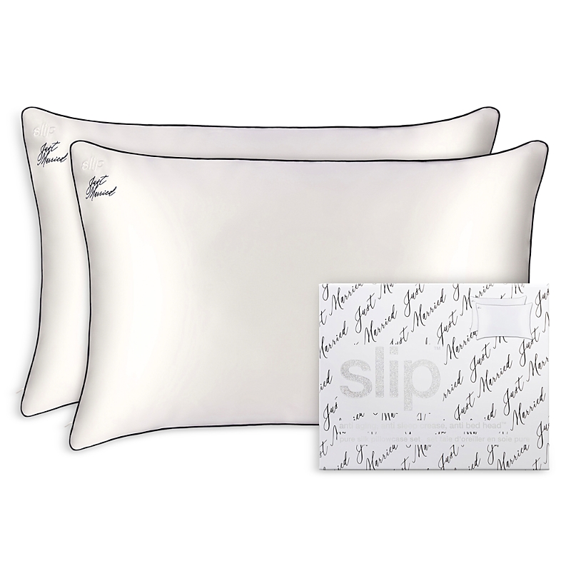 Slip Just Married Pure Silk Pillowcase Duo In Just Married