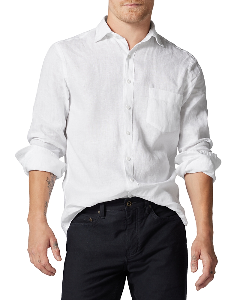 Rodd & Gunn Seaford Linen Button-up Shirt In Snow