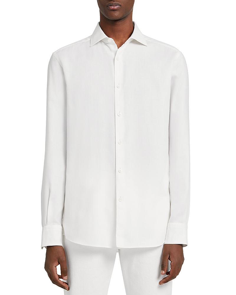 Zegna Trofeo Milano Cotton Button-up Shirt In White