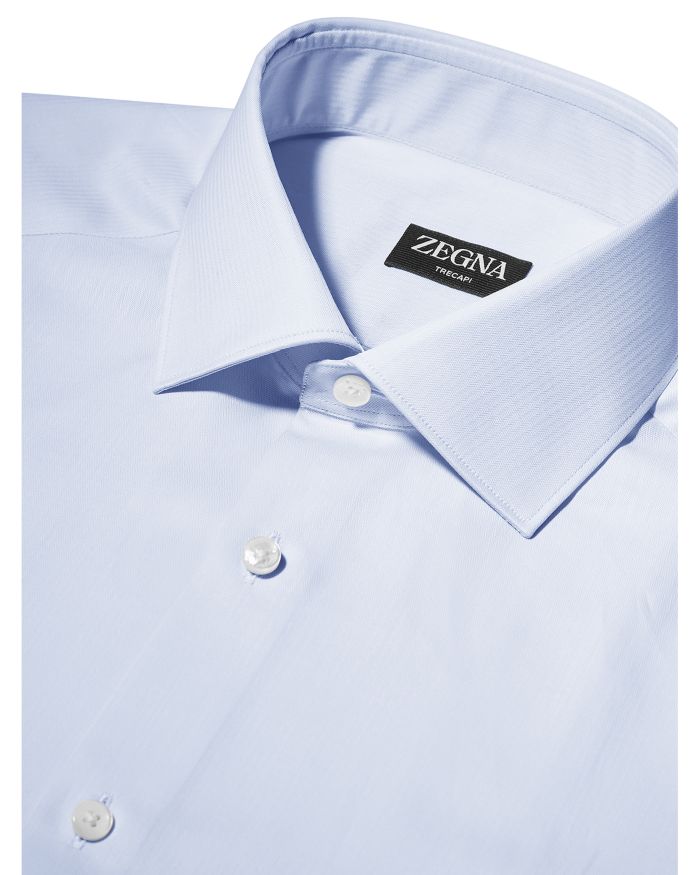 Micro Striped Trecapi Tailored Fit Long Sleeve Shirt Brand Name