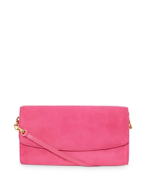 Hobbs London Sarah Leather Clutch In Bright Pink