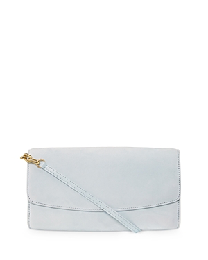 Hobbs London Sarah Leather Clutch In Ice Blue