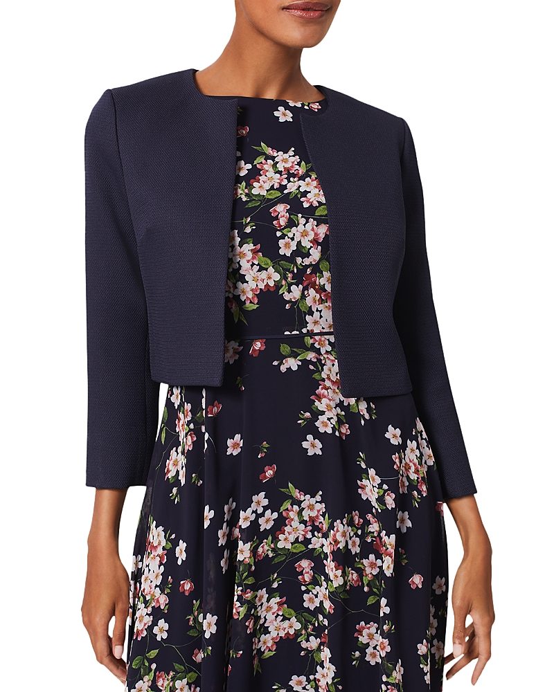 Hobbs London Elize Open Front Jacket In Midnight Navy