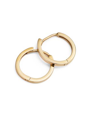 14K Yellow Gold Small Polished Huggie Hoop Earrings