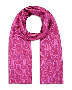 Kurt Geiger Rainbow Metallic Oblong Scarf In Pink