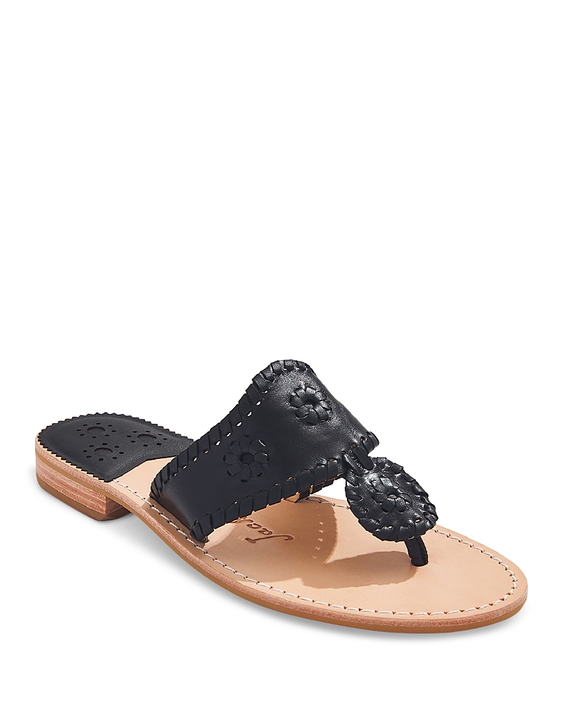 Shop Jack Rogers Women's Jacks Whipstitch Slip On Thong Slide Sandals In Black