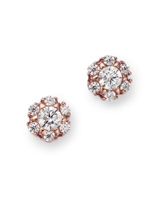 Bloomingdale's Fine Collection Diamond Flower Stud Earrings in 14K Rose Gold, 0.25 ct. t. w. - Exclusive