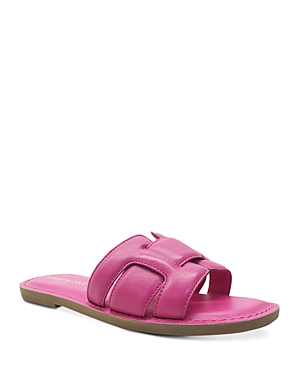 Shop Kenneth Cole Women's Aiden Slip On Slide Sandals In Hot Pink Leather