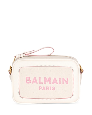 Shop Balmain B-army Mini Camera Bag Crossbody In Cream/vieux Rose/gold
