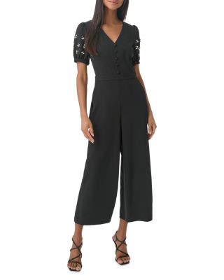 KARL LAGERFELD PARIS Embellished Sleeve Jumpsuit Bloomingdale s