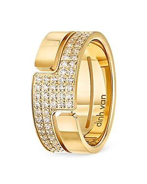 Shop Dinh Van Dihn Van 18k Yellow Gold & Diamond Medium Seventies Ring