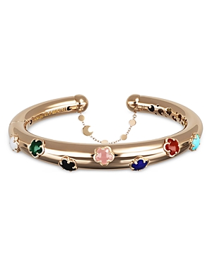 Shop Pasquale Bruni 18k Rose Gold Luna In Fiore Bracelet With Rainbow Gemstones & Diamonds In Multi/rose Gold