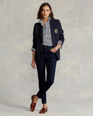 アウターその他 POLO RALPH LAUREN W Double Knit Jacquard Blazer Navy POLO RALPH LAUREN DOUBLE-KNIT JACQUARD BLAZER | Blue Women's