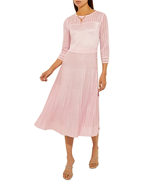 Shop Misook Classic Knit Midi Dress In Rose Petal