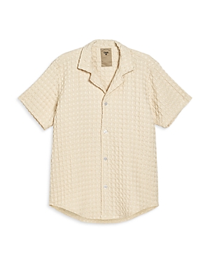 Oas Waffle Short Sleeve Camp Shirt In Off White