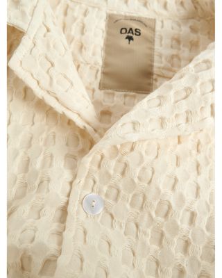 Cuba Cotton Waffle Regular Fit Button Down Camp Shirt 