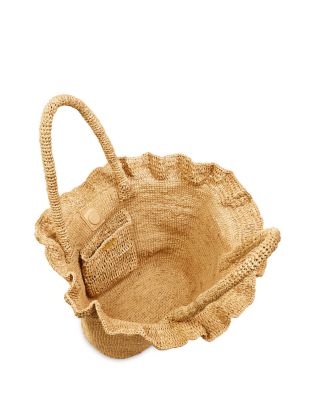 Cyrus Raffia Ruffle Tote 