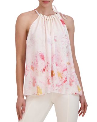 BCBGMAXAZRIA Flowy Halter Top | Bloomingdale's