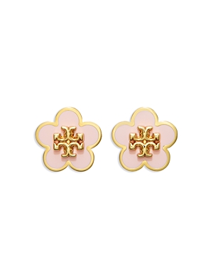 TORY BURCH KIRA ENAMEL FLOWER STUD EARRINGS