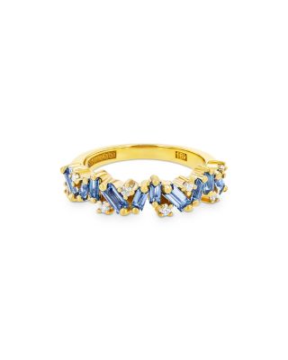 SUZANNE KALAN - 18K Yellow Gold Fireworks Blue Sapphire & Diamond Ring