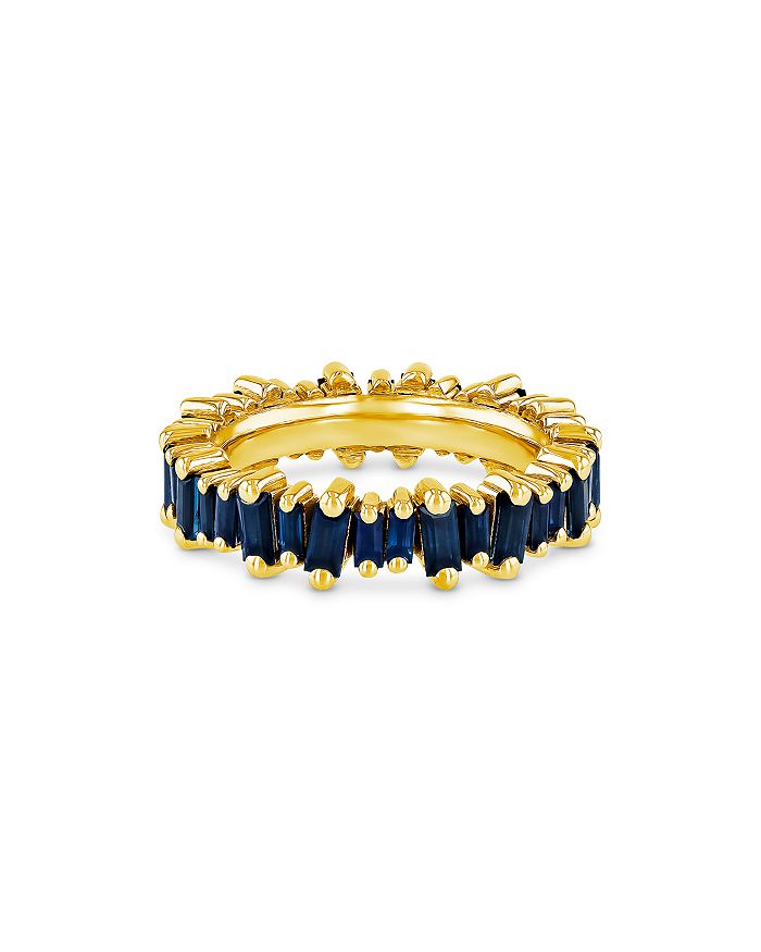SUZANNE KALAN - 18K Yellow Gold Fireworks Blue Sapphire Eternity Band