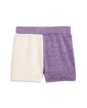 Sovereign Code Boys' Velvette Color Block Shorts - Baby In Purple/ecru