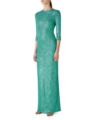 slim fit dress slacks Vintage St. John Metallic Waves Confetti Knit Sweater Dress – Recess main image 1