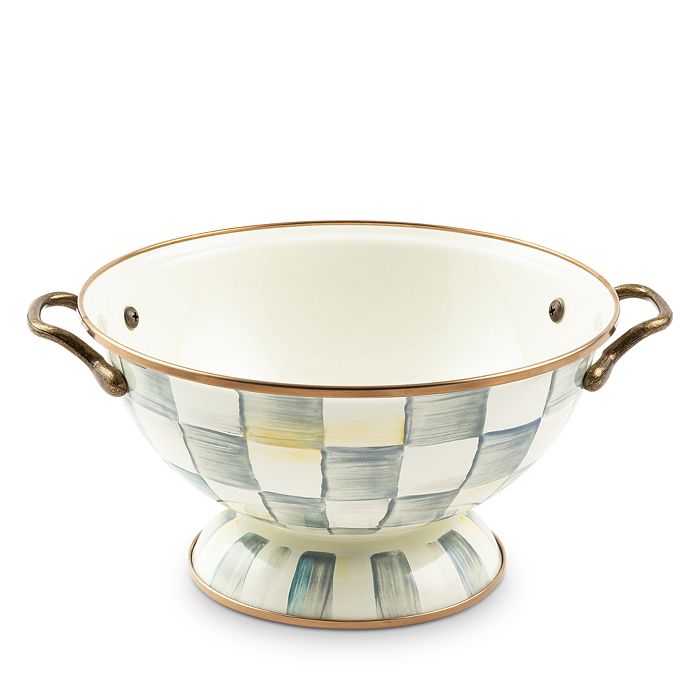 Mackenzie-Childs Sterling Check Enameled Bowl