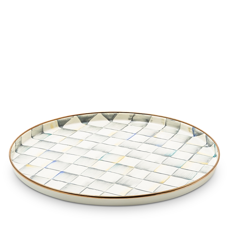 Mackenzie-childs Sterling Check Enamel Round Tray In Multi