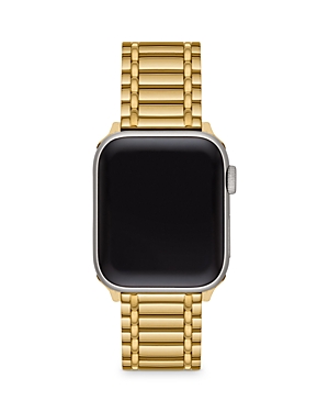Shop Tory Burch Miller Apple Watch Band In Gold