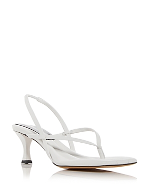 Black Square Thong Heeled Sandals by Proenza Schouler on Sale