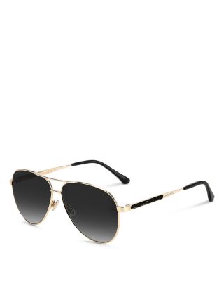 Jimmy Choo Jimena 60 MM Aviator Sunglasses in Gold with Black Lenses Jimmy Choo Pilot Sunglasses Jimena 2M29O Gold/Black 60mm  main image 3