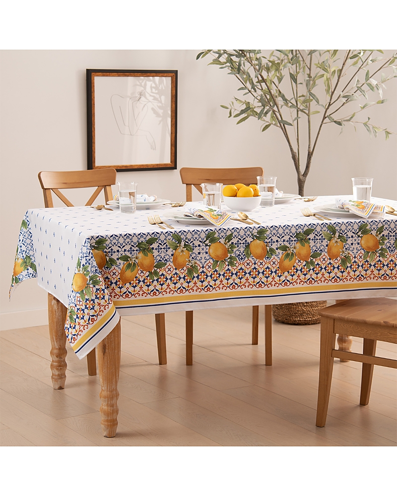 ELRENE HOME FASHIONS CAPRI LEMON TABLECLOTH, 60 X 144