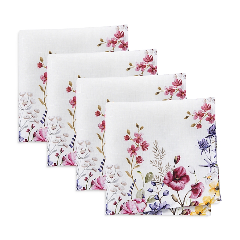 Elrene Home Fashions Wildflower Napkins, Set Of 4 In Multi