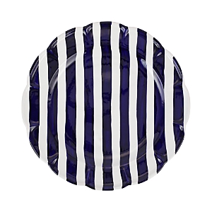 Shop Vietri Amalfitana Stripe Round Platter In Dark Blue