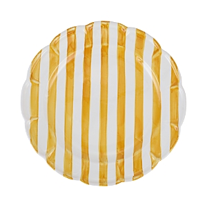 Shop Vietri Amalfitana Stripe Round Platter In Yellow
