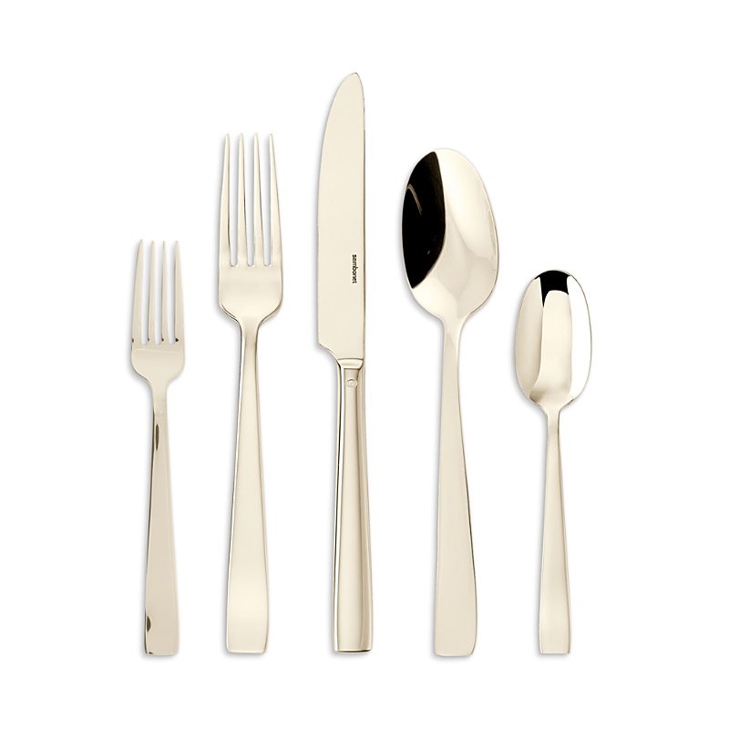 Sambonet Flat Champagne 5-piece Flatware Place Setting In Champagne