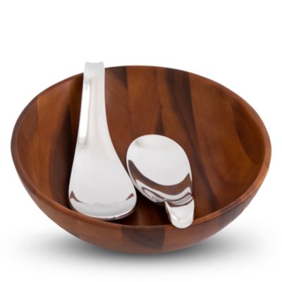 Nambé - Yin Yang Salad Bowl with Servers