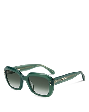 Shop Isabel Marant Rectangular Sunglasses, 52mm In Green/green Gradient