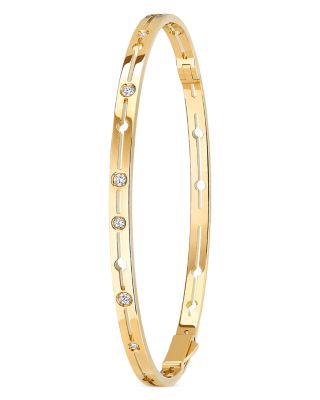 Dinh Van - 18K Yellow Gold Pulse Diamond Bangle Bracelet