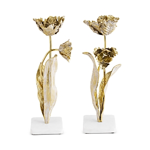 Shop Michael Aram Tulip Candleholders, Set Of 2 In Gold