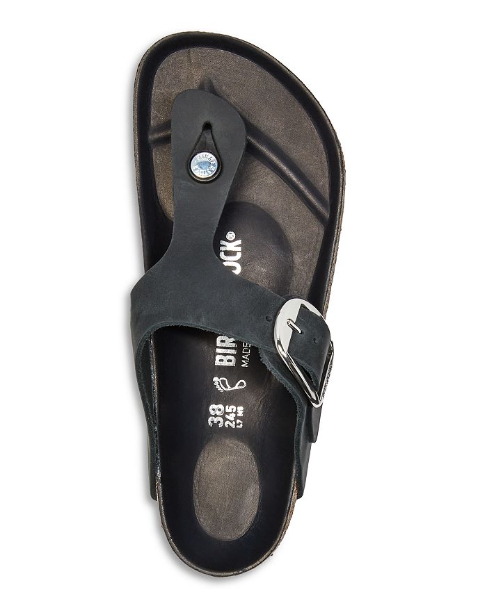 Shop Birkenstock Women's Gizeh Big Buckle Thong Sandals In Oiled Nubuck Black